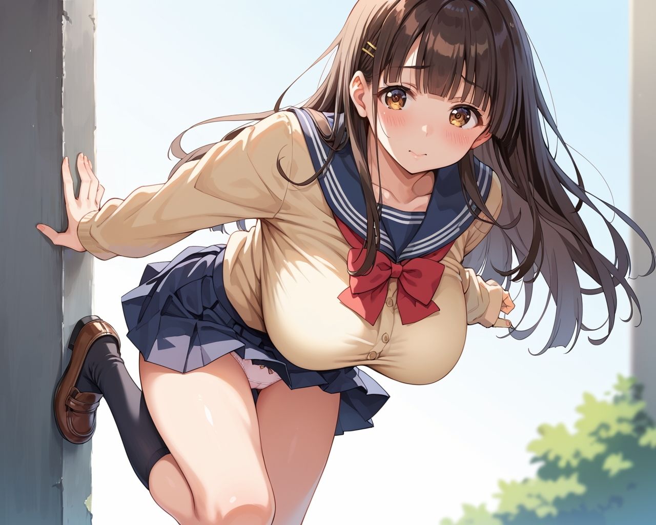 サンプル画像2:クラス1の巨乳ちゃんを音が響く図書室でイかせてみた(ひつじ雲) [d_502546]