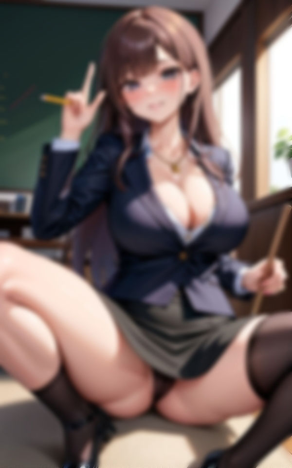 サンプル画像5:淫乱ビッチな爆乳女教師の秘密の授業89枚(リンカAI) [d_502715]