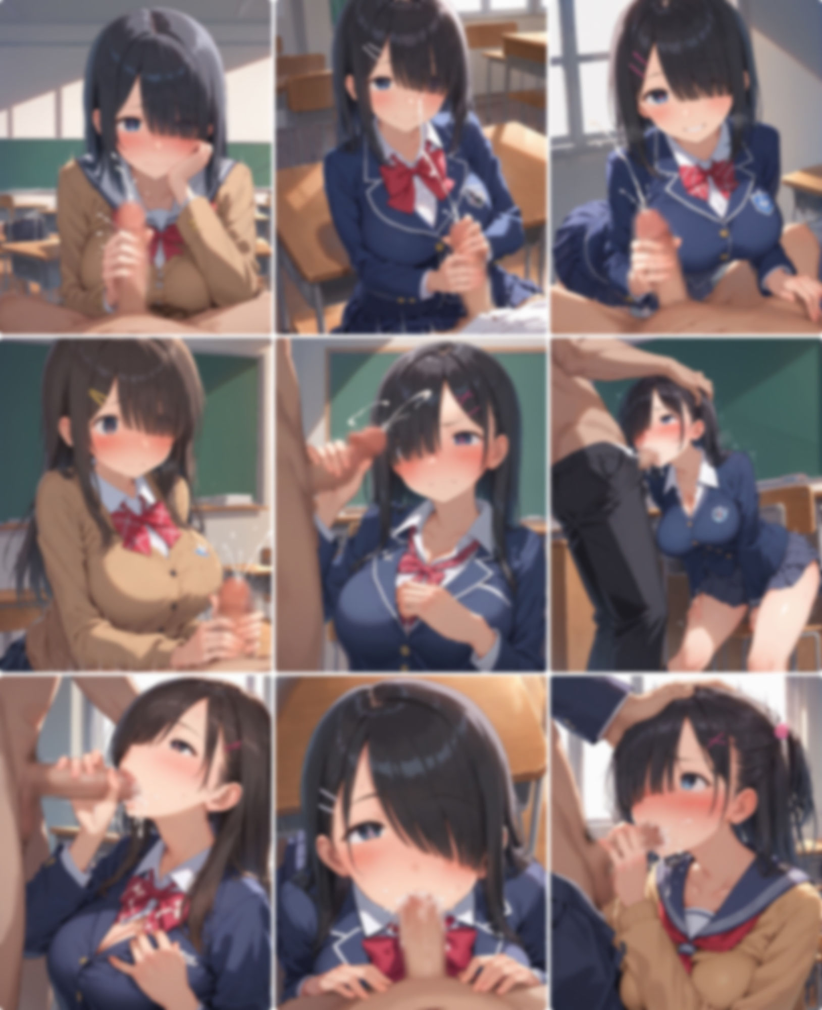 サンプル画像2:片目隠れJK彼女と放課後の教室でラブラブエッチ♪(にゃんはっぴー) [d_502874]