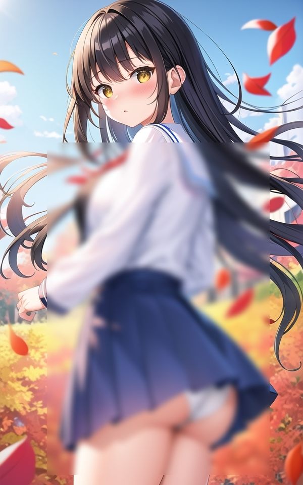 サンプル画像4:風でパンツ見えちゃってませんか？(AIもてなす工房) [d_503013]