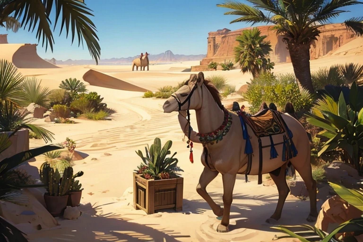 サンプル画像1:砂漠・オアシス 素材集(豊川内角) [d_503683]