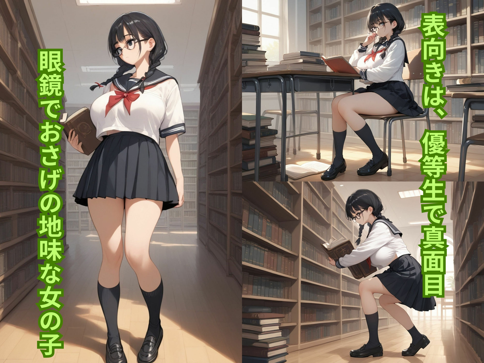 サンプル画像2:図書館での秘め事(パンプキンちゃん) [d_503738]