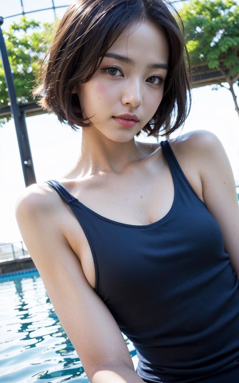 サンプル画像4:AI×美女×競泳×水着4(さいれんとはうんど) [d_503760]