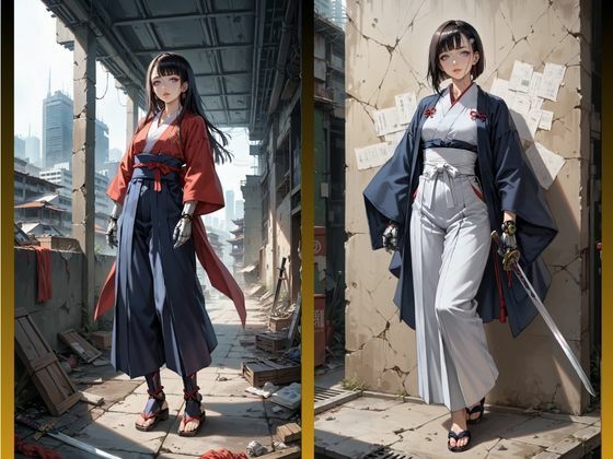 サンプル画像1:Cyberpunk Girl Samurai 01(tyobirin) [d_503817]