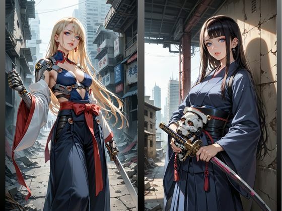 サンプル画像3:Cyberpunk Girl Samurai 01(tyobirin) [d_503817]