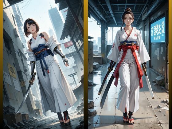 サンプル画像4:Cyberpunk Girl Samurai 01(tyobirin) [d_503817]