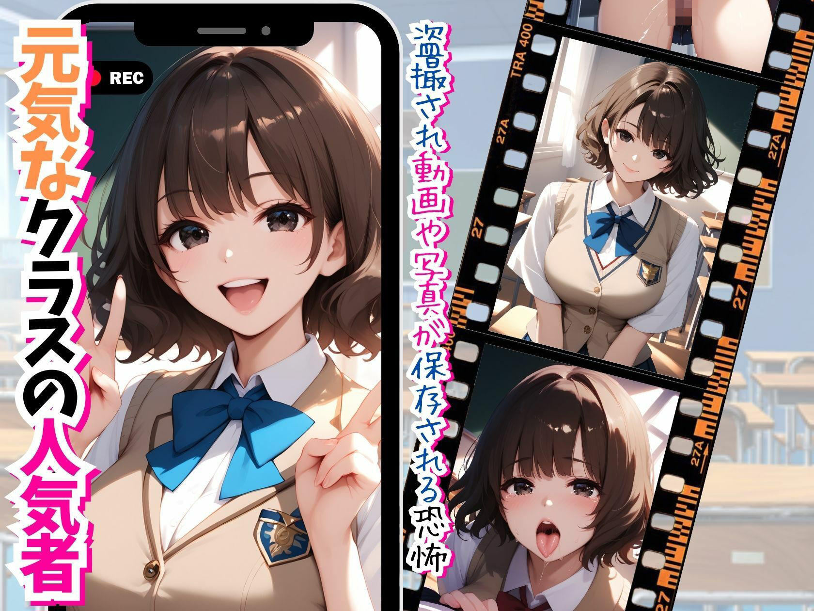 サンプル画像2:ビッチなクラスメイト4〜クラスの人気者の放課後シークレット〜(推し娘) [d_504181]