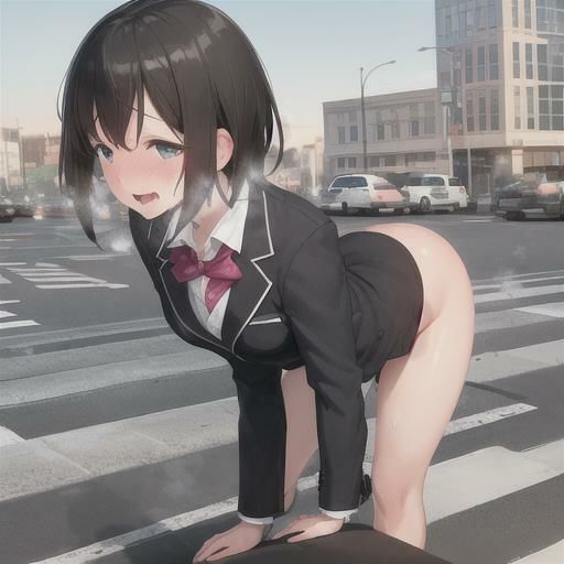 サンプル画像1:ブレザーちゃんのどこでも露出！！  黒髪ちゃん編(まんまんちん) [d_504190]