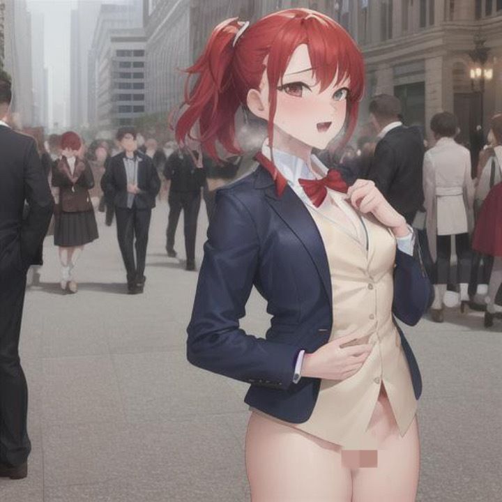 サンプル画像4:ブレザーちゃんのどこでも露出！！  赤髪ちゃん編(まんまんちん) [d_504197]