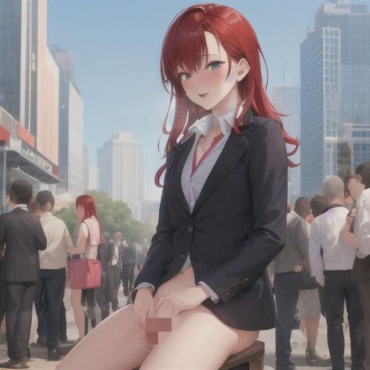 サンプル画像5:ブレザーちゃんのどこでも露出！！  赤髪ちゃん編(まんまんちん) [d_504197]