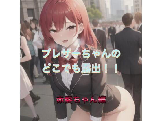 ブレザーちゃんのどこでも露出！！  赤髪ちゃん編