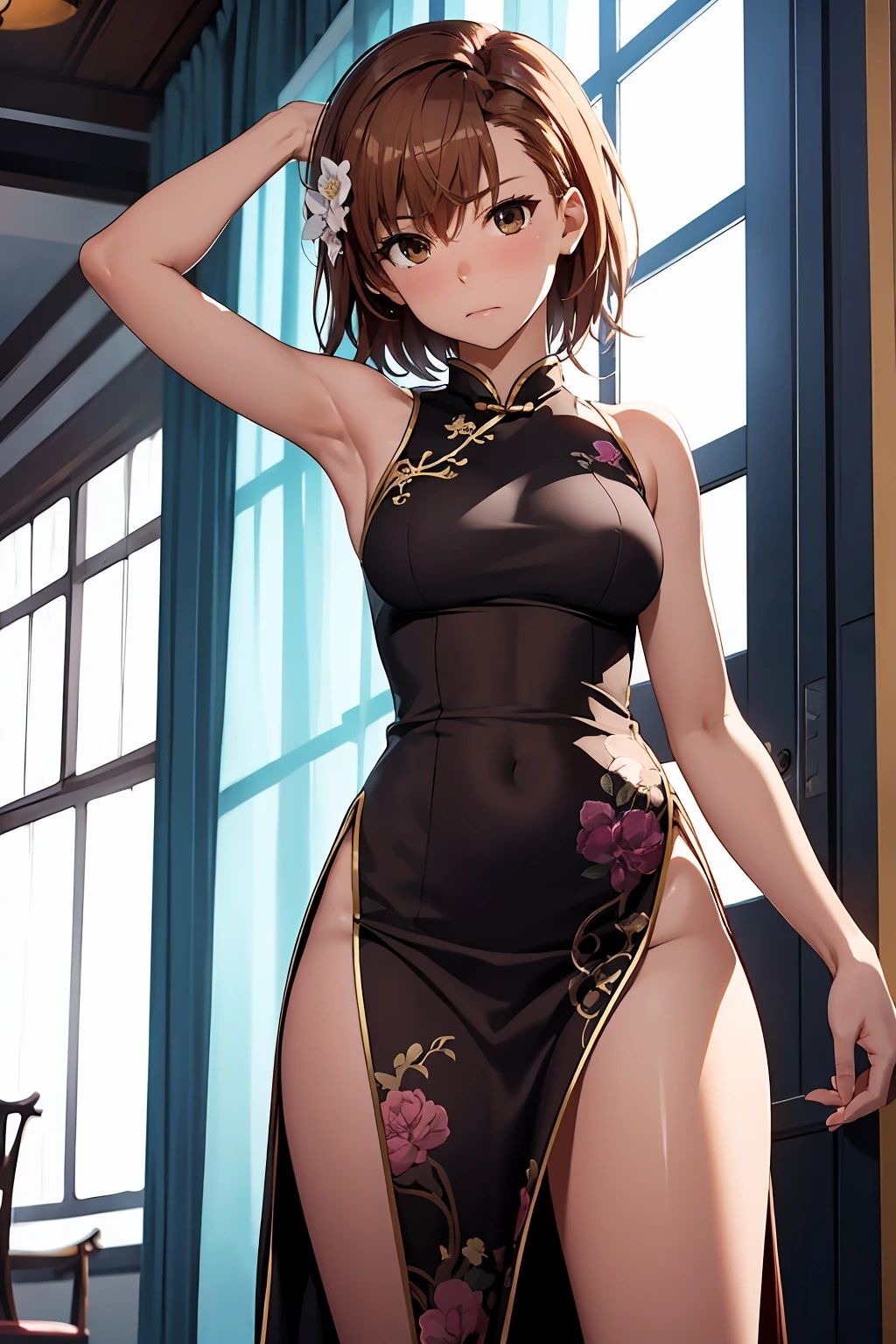 サンプル画像1:御坂美琴  黒チャイナ服（140枚）(ひぐまアート) [d_504204]