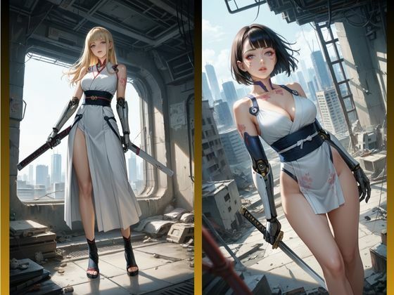 サンプル画像1:Cyberpunk Girl Samurai 02(tyobirin) [d_504210]