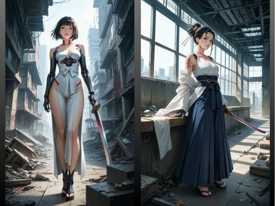 サンプル画像3:Cyberpunk Girl Samurai 02(tyobirin) [d_504210]