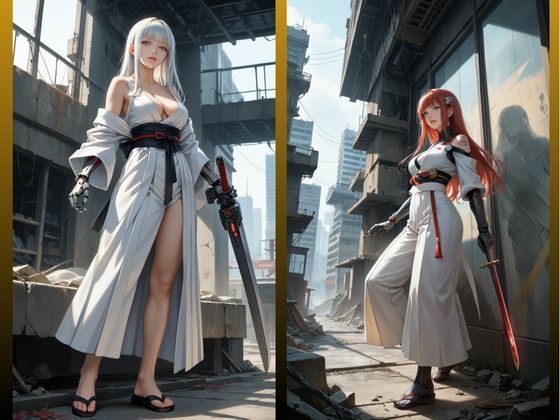 サンプル画像4:Cyberpunk Girl Samurai 02(tyobirin) [d_504210]