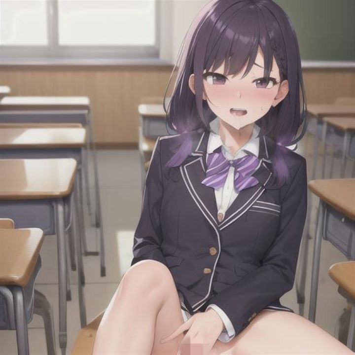 サンプル画像2:ブレザーちゃんのどこでも露出！！  紫髪ちゃん編(まんまんちん) [d_504228]