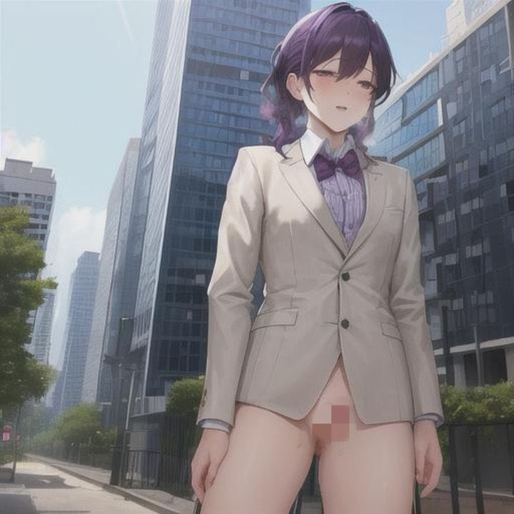 サンプル画像5:ブレザーちゃんのどこでも露出！！  紫髪ちゃん編(まんまんちん) [d_504228]