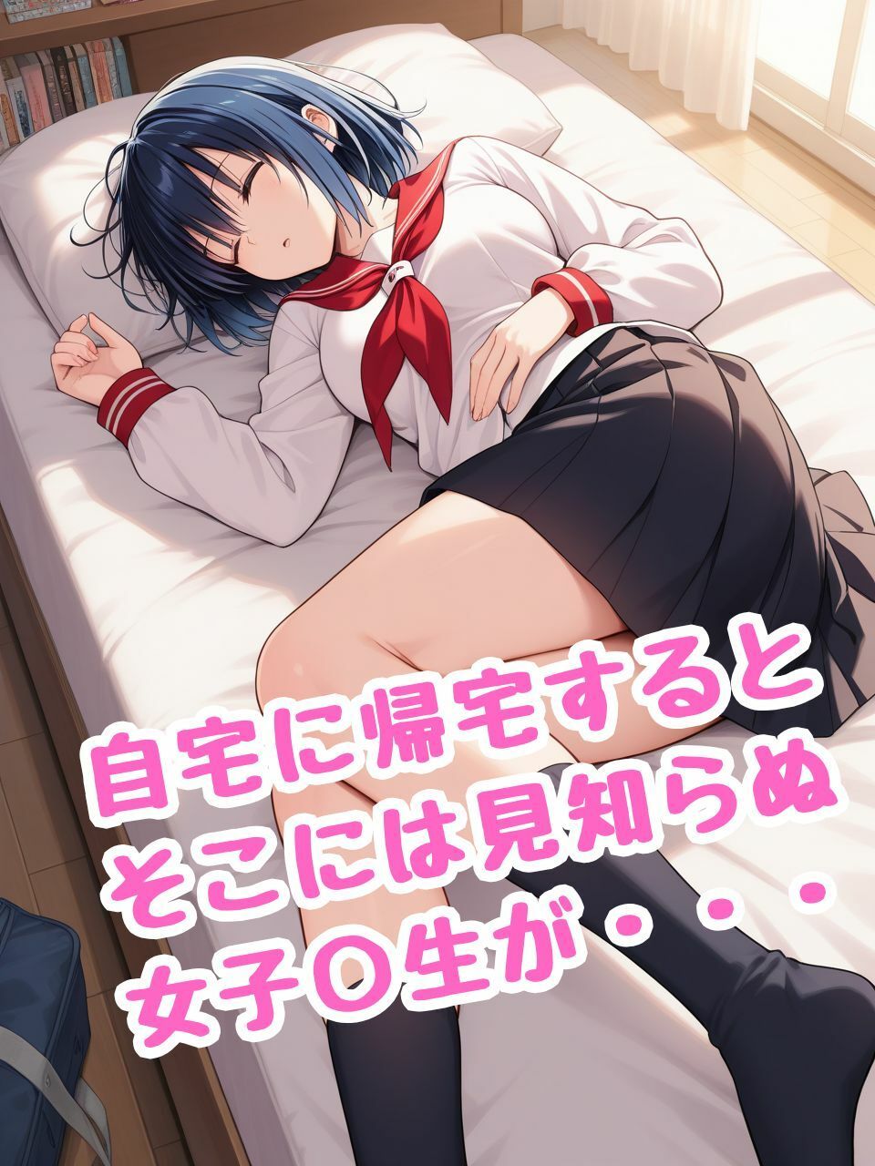 サンプル画像1:自宅に知らない女子〇生が寝ていたから勢いで種付けプレスをしまくった話(ティーチルーム) [d_504240]