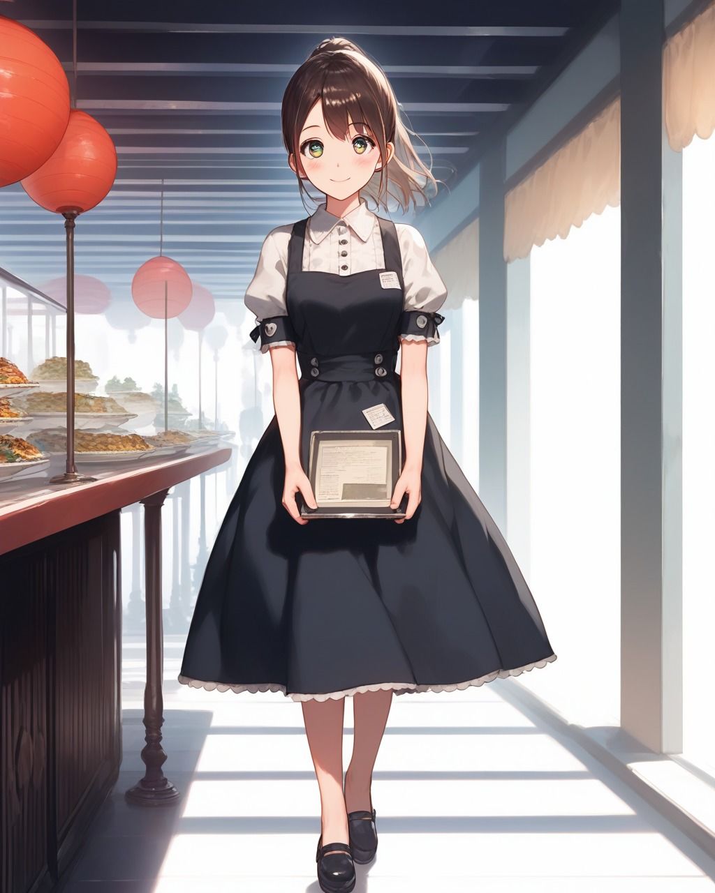 サンプル画像2:ちょっとエッチなウエイトレス(たこやき) [d_504306]