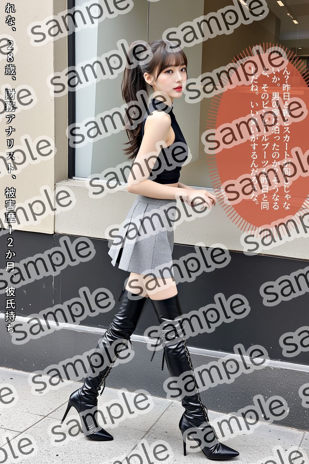 サンプル画像3:ストーカー盗撮〜ハイヒールブーツ美脚美女編〜 vol.2(あらぶるま18＋) [d_504435]