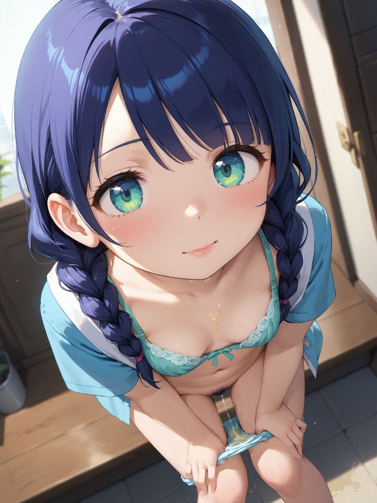 サンプル画像3:かわいい女の子がパンツを半脱ぎしてパンツの裏側に向かっておしっこをおもらししている画像集(えっふぇれ) [d_504787]