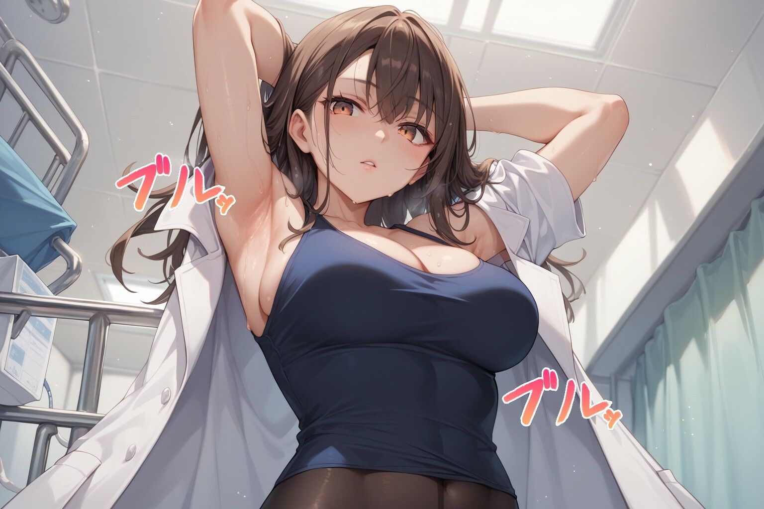 サンプル画像1:【胸チラ・無防備・ラッキースケベ】清楚で美人な女医の胸元が、ふとした瞬間に…(チラリズム工房) [d_505031]