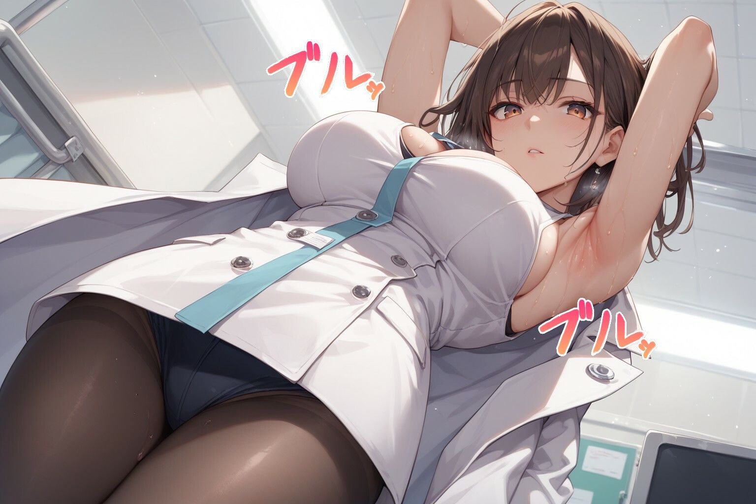 サンプル画像2:【胸チラ・無防備・ラッキースケベ】清楚で美人な女医の胸元が、ふとした瞬間に…(チラリズム工房) [d_505031]