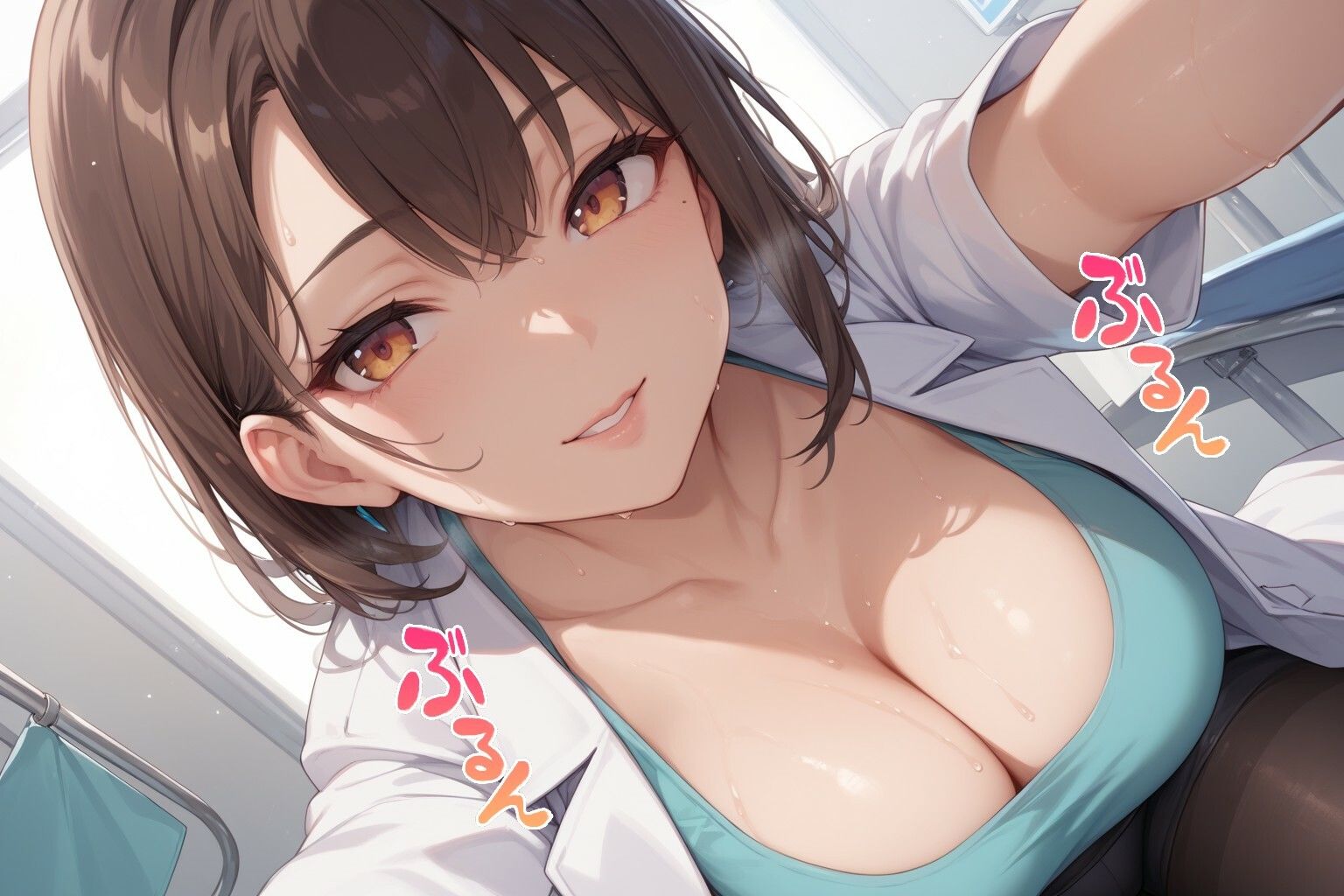 サンプル画像3:【胸チラ・無防備・ラッキースケベ】清楚で美人な女医の胸元が、ふとした瞬間に…(チラリズム工房) [d_505031]