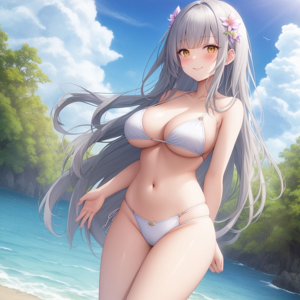 サンプル画像1:銀髪ビキニ娘ちゃん1〜500(エリシャのアトリエ) [d_505176]