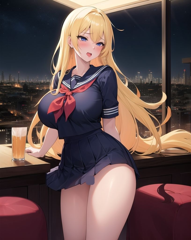 サンプル画像5:金髪巨乳女子校生 楓月（ふづき）ルナ イケナイグラビア写真集(AI picture factory) [d_505197]