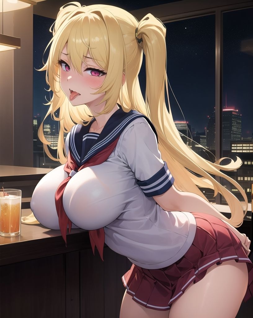 サンプル画像6:金髪巨乳女子校生 楓月（ふづき）ルナ イケナイグラビア写真集(AI picture factory) [d_505197]