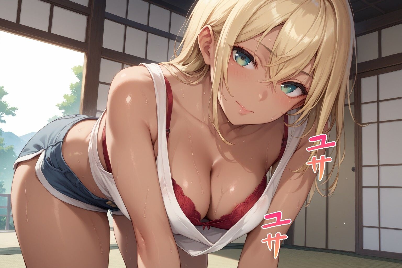 サンプル画像5:【胸チラ・無防備・ラッキースケベ】憧れのお姉さんが巨乳ギャルに！無防備な胸元から…(チラリズム工房) [d_505207]