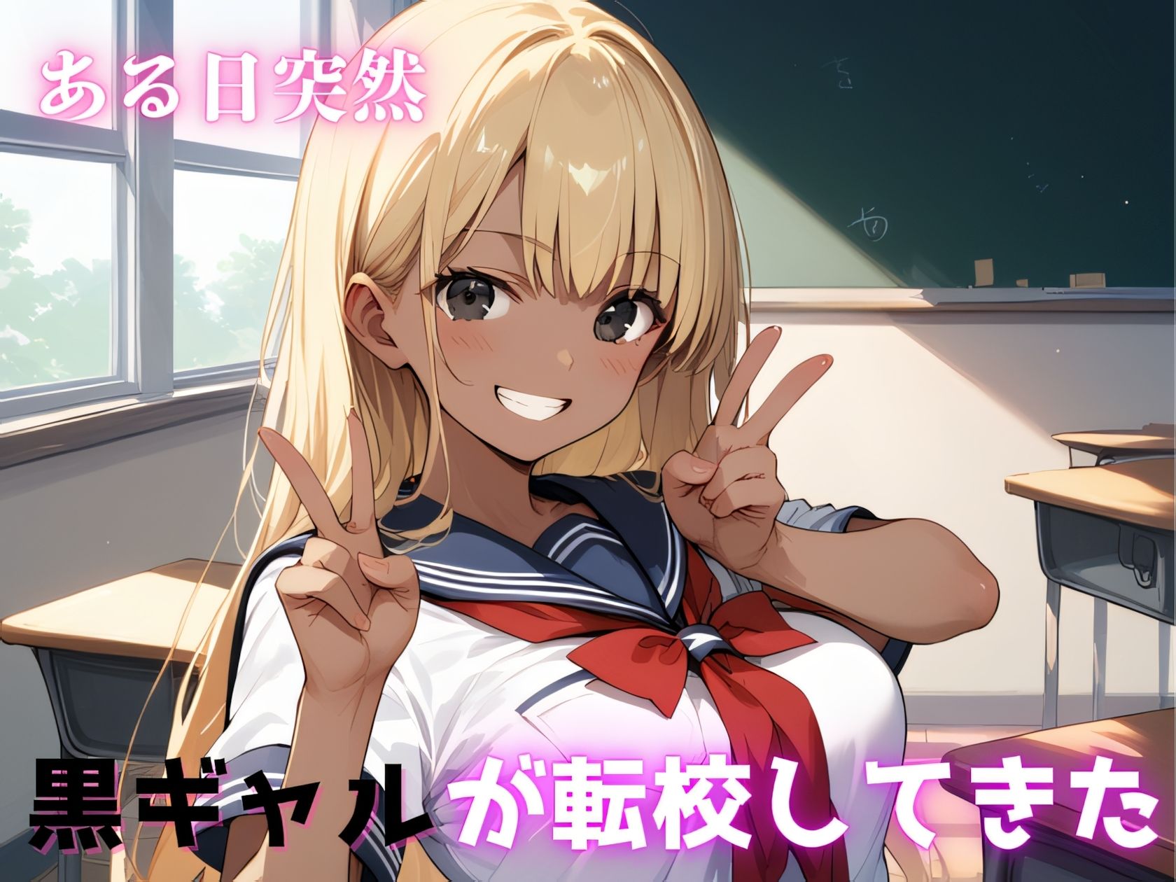 サンプル画像1:転校生はH大好き黒ギャルJ〇(学園ノスタルジア) [d_505305]