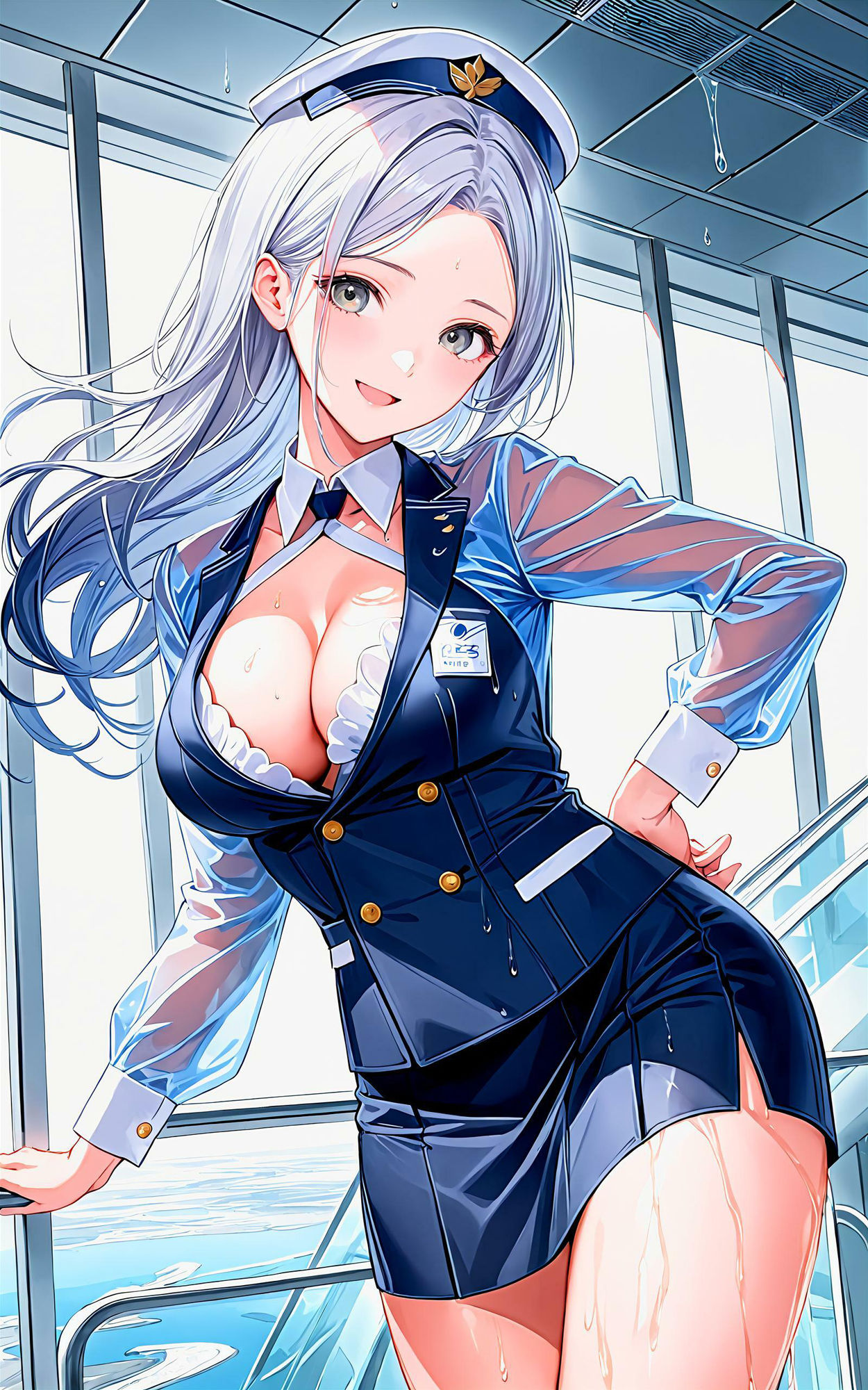 サンプル画像3:エチエチスチュワーデスさん フライト中に急接近！そんなに近いと緊急着陸不可なんだがw vol.2(BETA) [d_505352]