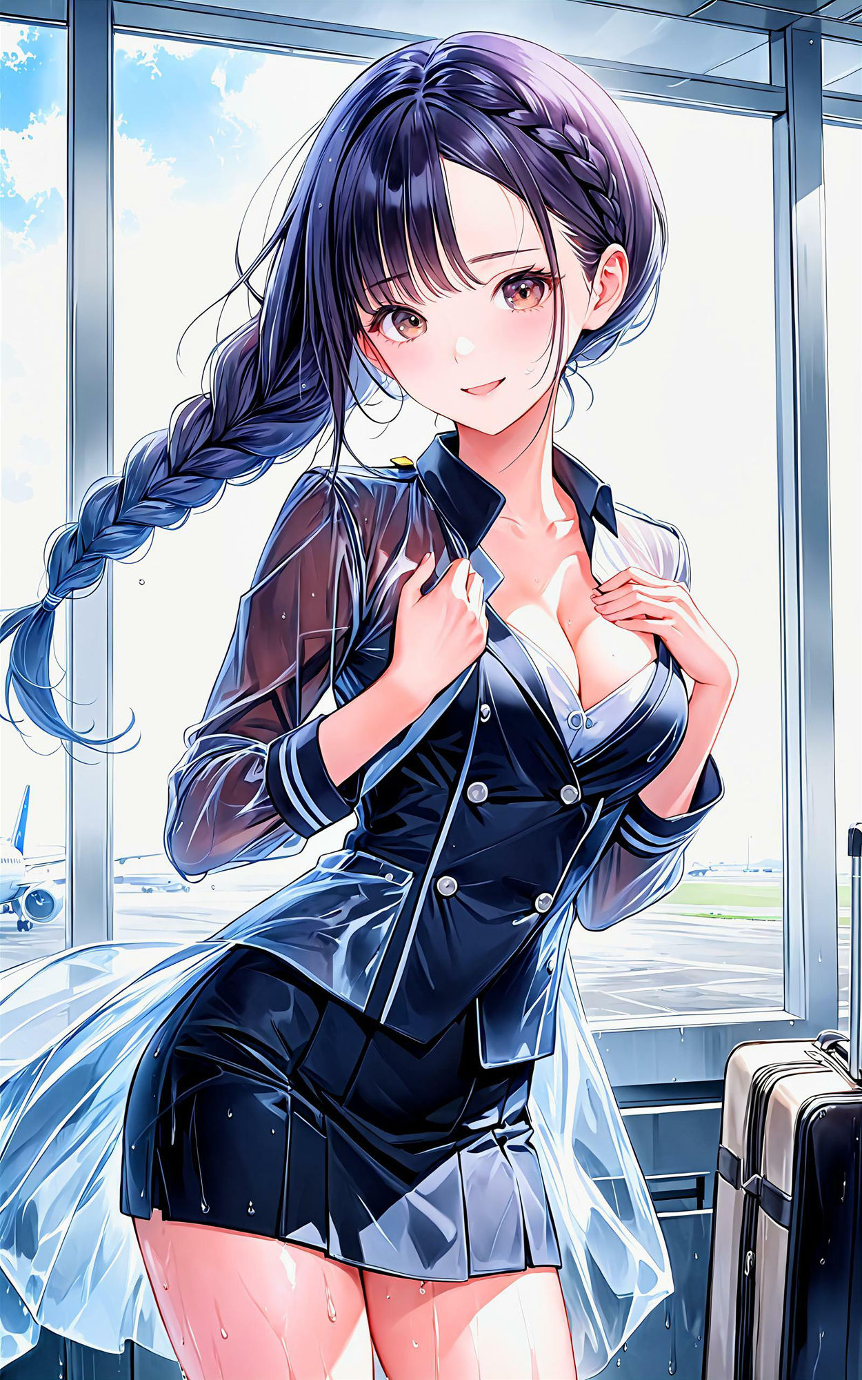 サンプル画像5:エチエチスチュワーデスさん フライト中に急接近！そんなに近いと緊急着陸不可なんだがw vol.2(BETA) [d_505352]