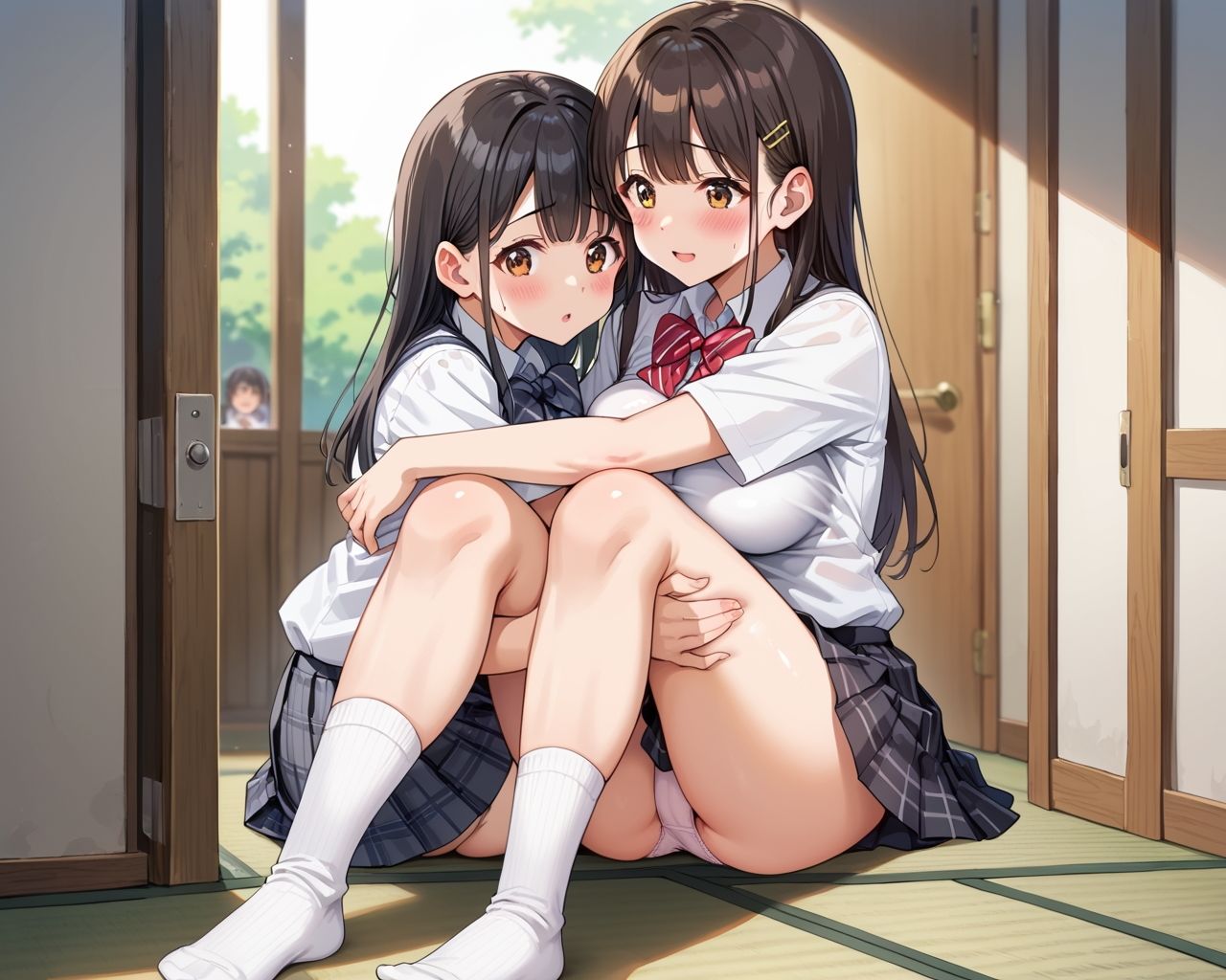 サンプル画像1:学園1の巨乳姉妹を生ハメ喘がせてみた(ひつじ雲) [d_505372]