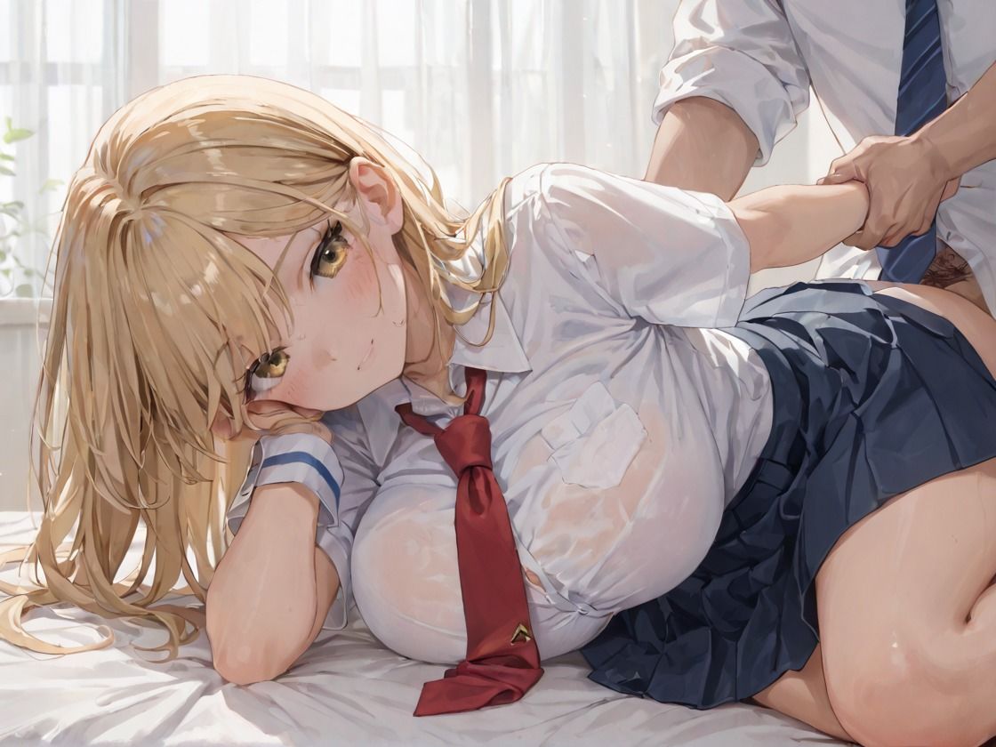 サンプル画像2:巨乳金髪美女JKとヤりまくり中出しSEX(エロモネア) [d_505694]