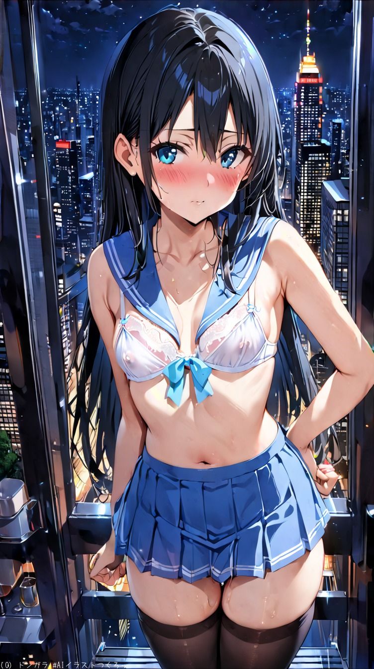 サンプル画像2:AIイラストCG集41  ホテルに泊まる一人の女学生(ドンガラAI美少女イラスト支部) [d_505719]