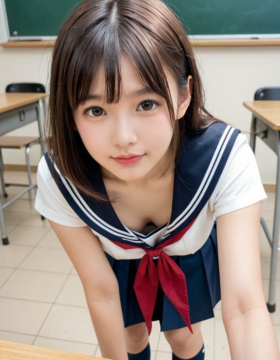 サンプル画像4:セーラー服 着衣フェチ【実写系AI超リアルCG集EX】（486枚）(kohane@AI girl) [d_505807]