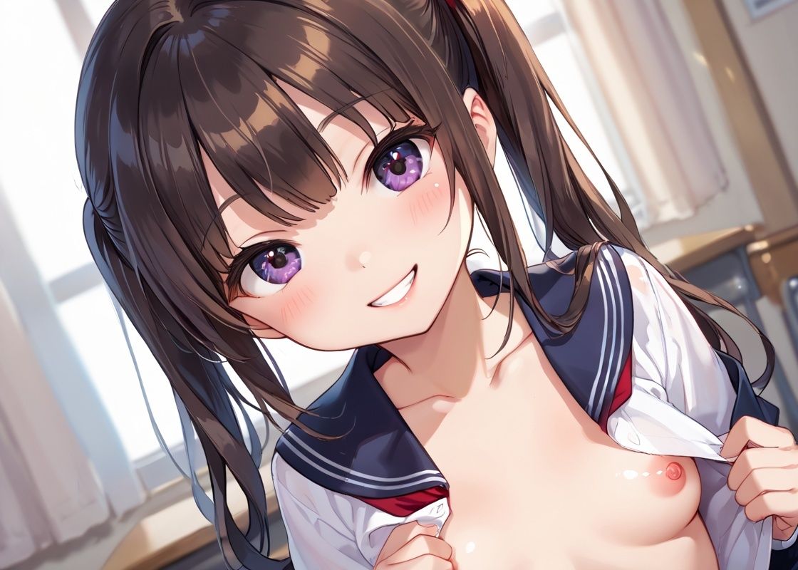 サンプル画像3:ノーブラ女子校生の卑猥な日常(sksk) [d_505970]