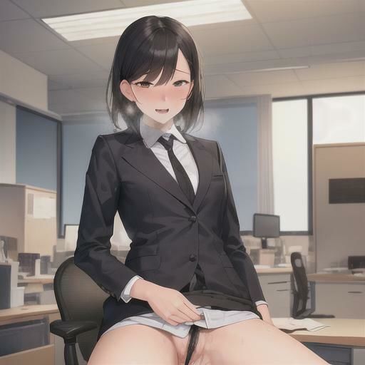 サンプル画像1:ビシッとスーツなのに露出狂  黒髪ちゃん編(まんまんちん) [d_505974]