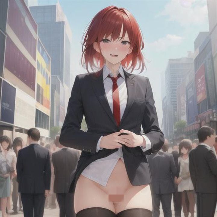 サンプル画像5:ビシッとスーツなのに露出狂  赤髪ちゃん編(まんまんちん) [d_505984]