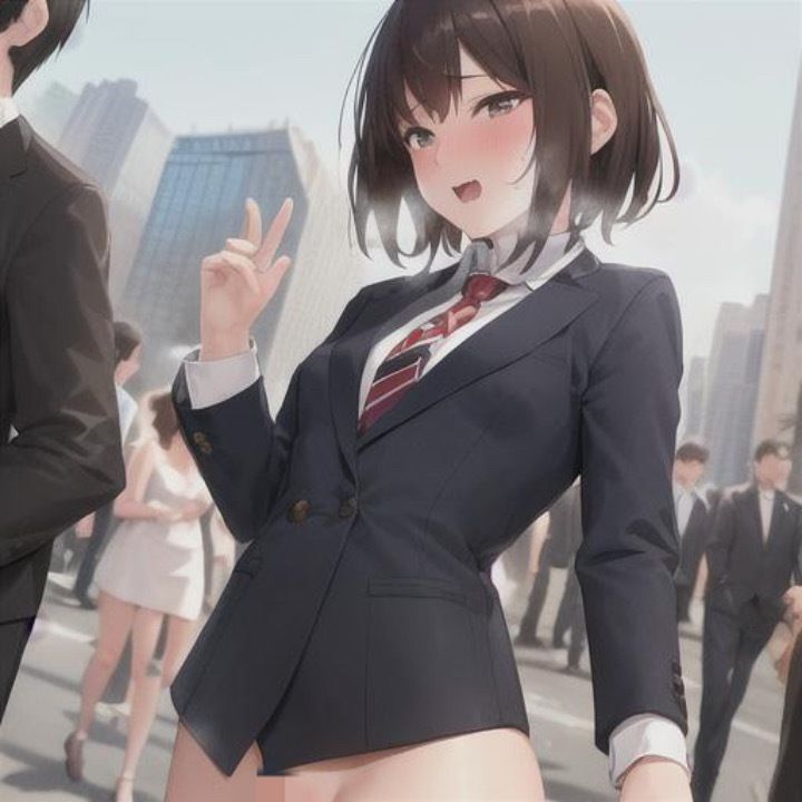 サンプル画像5:ビシッとスーツなのに露出狂  茶髪ちゃん編(まんまんちん) [d_505987]