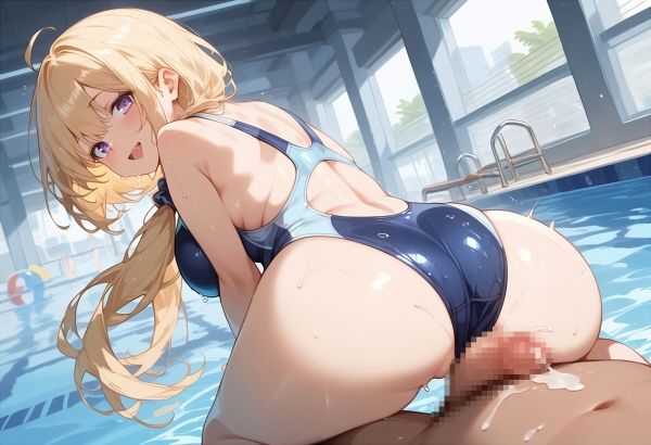 サンプル画像3:競泳選手に搾りとられるコーチ    金髪美女編  ご奉仕プレイ(宮乃森) [d_506087]