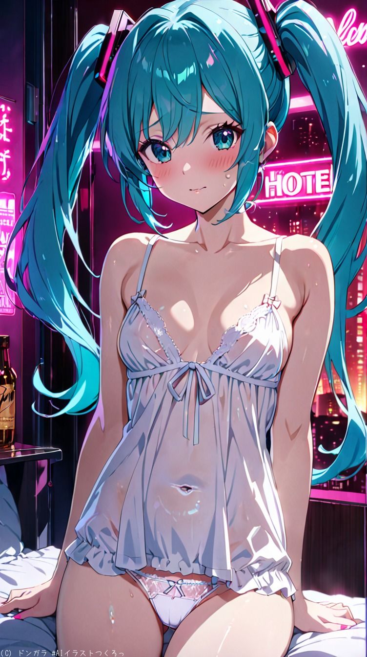 サンプル画像1:AIイラストCG集42  初音ミク  in  ラブホ AI Illustration CG Collection 42: Hatsune Miku in Love Hotel(ドンガラAI美少女イラスト支部) [d_506143]