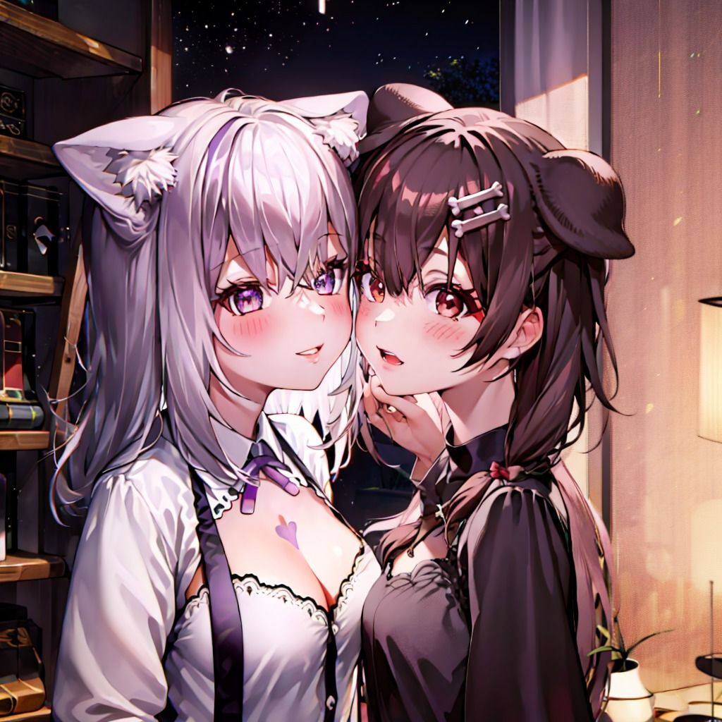 サンプル画像3:てぇてぇCG集 おかころ1 猫又お〇ゆと戌神こ〇ね(てぇてぇ堂) [d_506233]