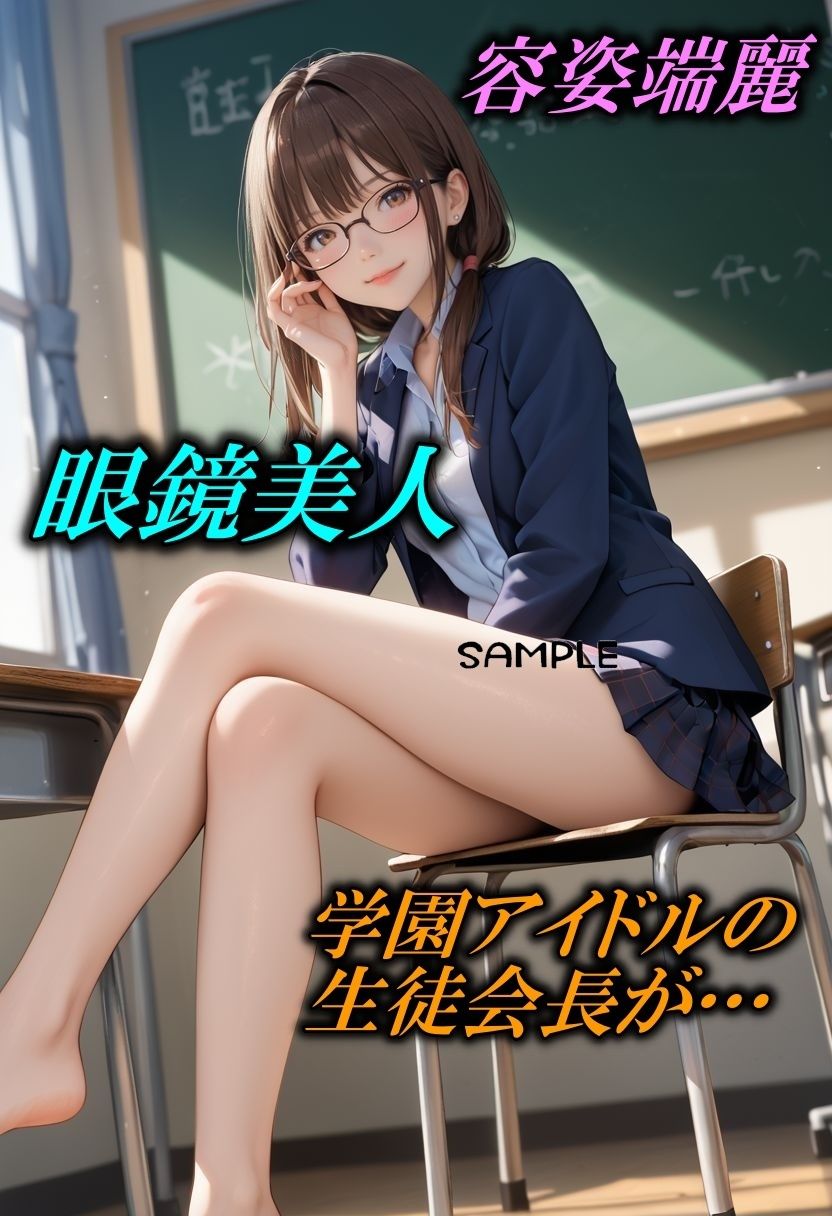 サンプル画像2:眼鏡美人の生徒会長が淫乱過ぎて、精子空っぽにされた(やまじちさと) [d_506241]