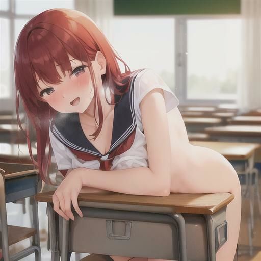 サンプル画像2:セーラー服で露出狂  赤髪ちゃん編(まんまんちん) [d_506499]