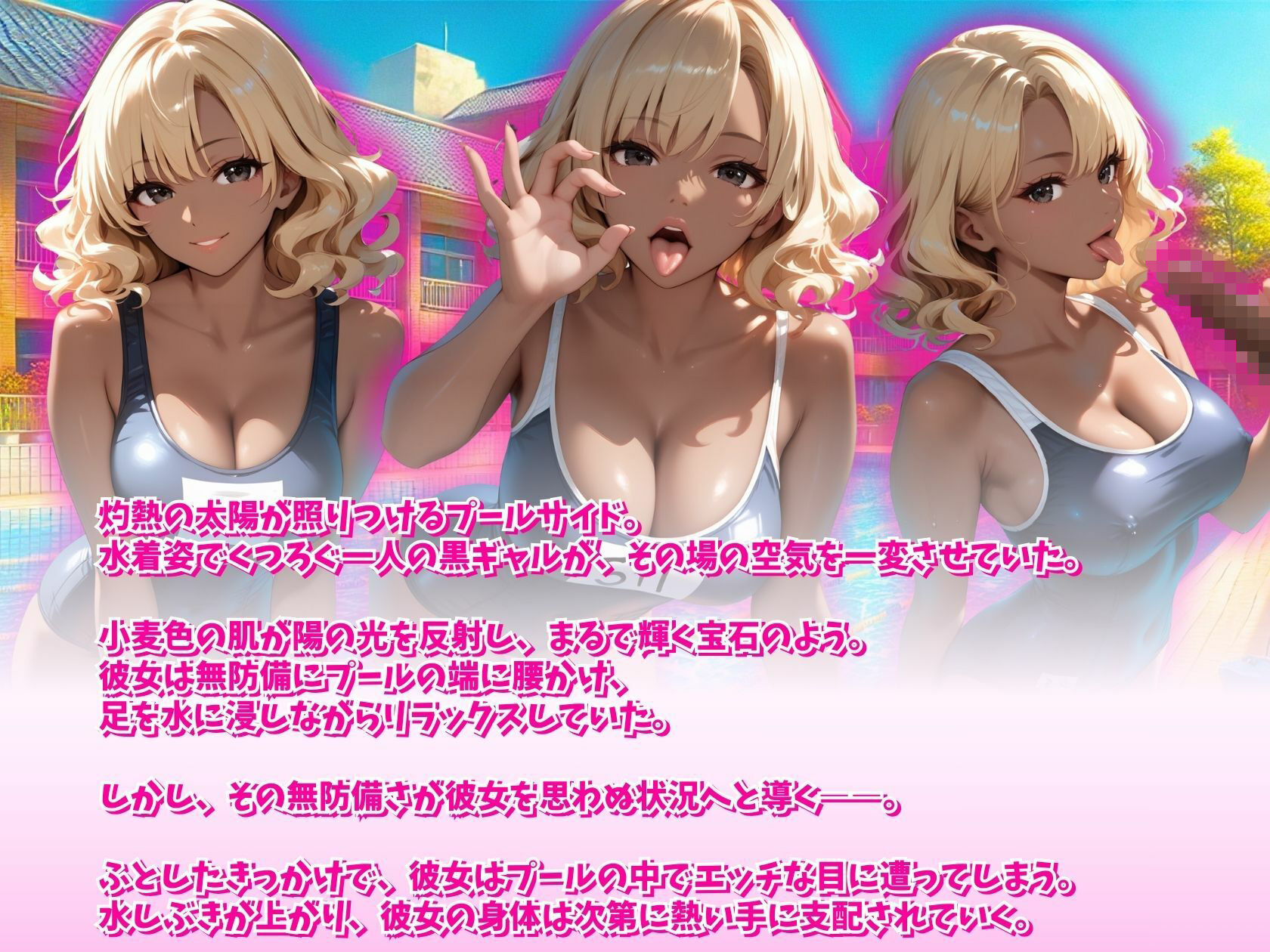 サンプル画像1:プールで広がる快楽の波黒ギャルの甘い吐息(推し娘) [d_506574]