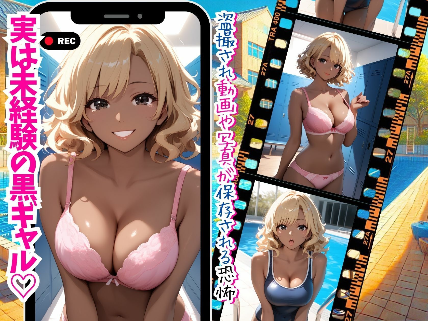 サンプル画像2:プールで広がる快楽の波黒ギャルの甘い吐息(推し娘) [d_506574]